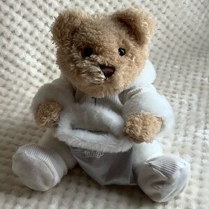 Chapters Indigo Plush Bear Holding Gift Bag White Coat Boots Stuffed Animal Toy